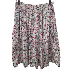 Tommy Hilfiger Pleat Puff Midi Skirt Floral‎ Cotton Feminine Cottagecore Women L
